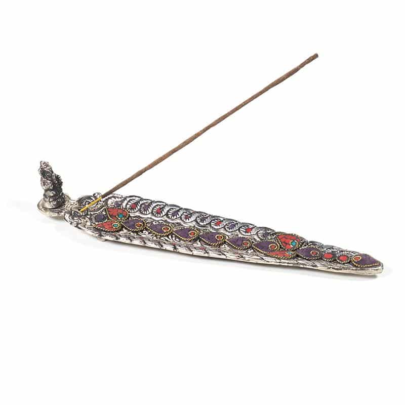 Incense Burner Ganesha Leaf-shape Coloured