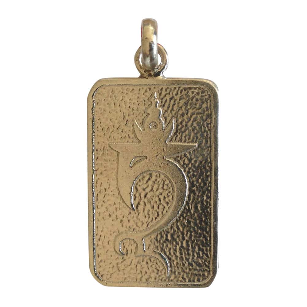 Silver Mantra Pendant Green and White Tara (Model 2 - Large)