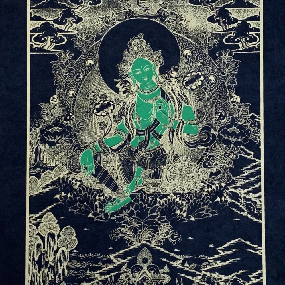 Green Tara Print on Handmade Paper