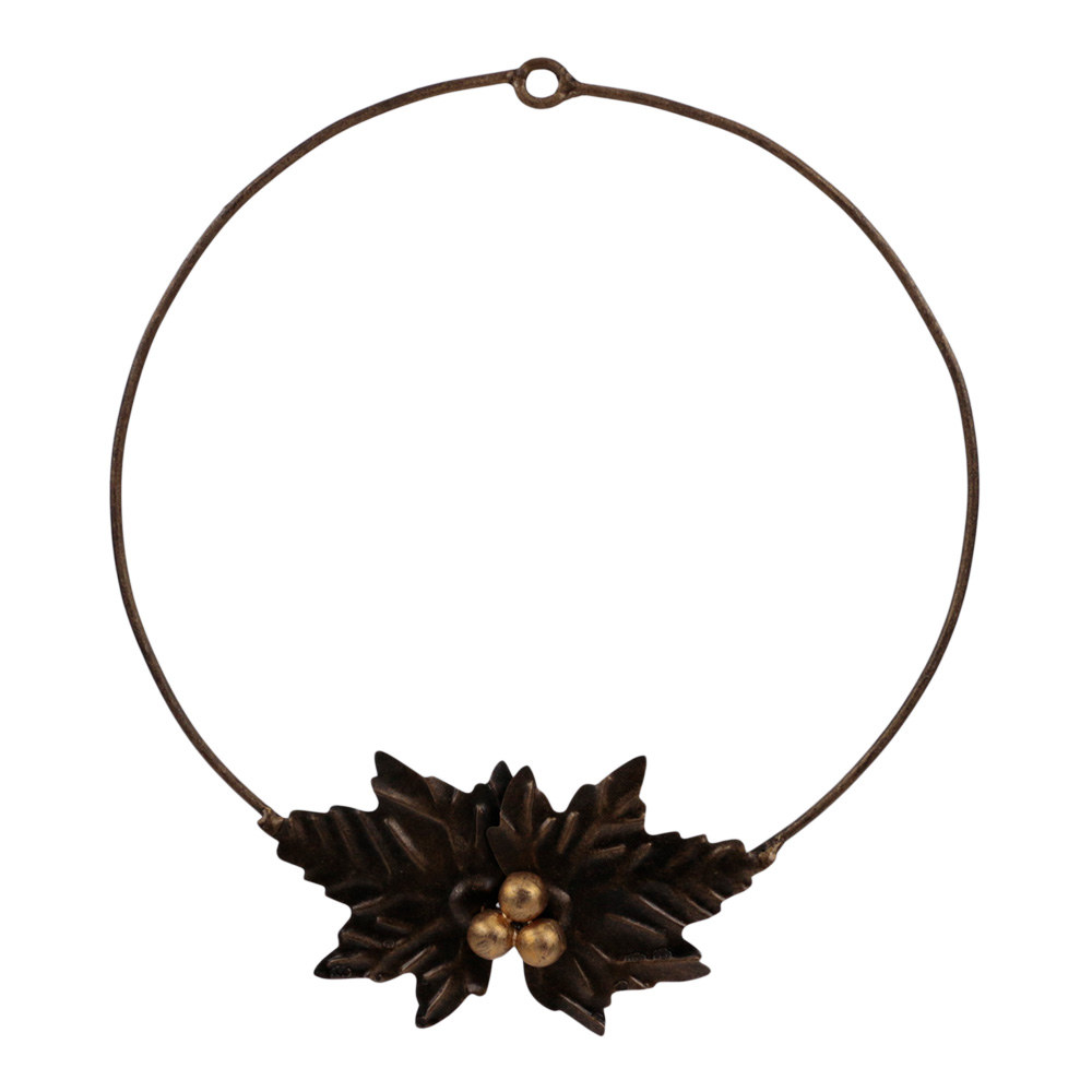 Ornament Metal Holly Leaves