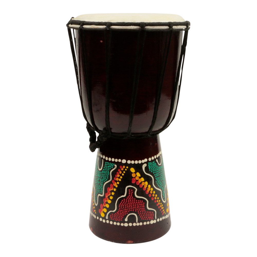Drum Wood Painted Brown and Green L