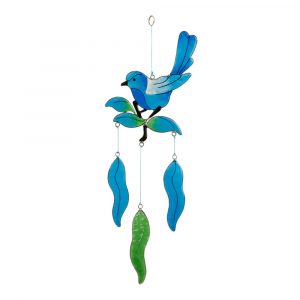 Suncatcher Resin Blue Bird on Leaf ( 38 x 11,5 cm)