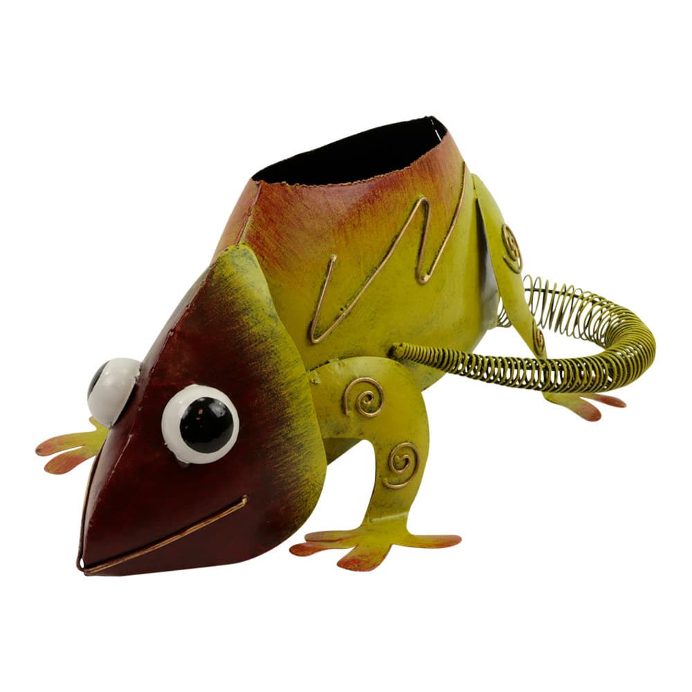 Metal Flowerpot Chameleon