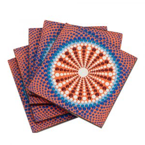 Square Coasters with Mandala (Set of 5)