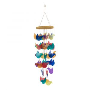 Hanging Decoration Capiz Shells Birds Multicolor