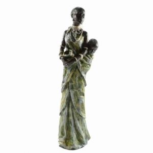 Statue Polystone African Woman with Child (30 cm)