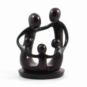 Statue Polystone Family of 5 People (19 cm)