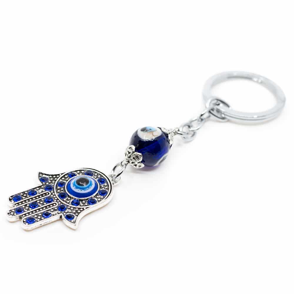 Keychain Protection Hamsa Hand Blue