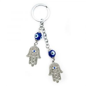 Keychain Protection Double Hamsa Hand