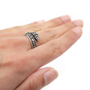 Adjustable Viking Ring Runes Silver-coloured