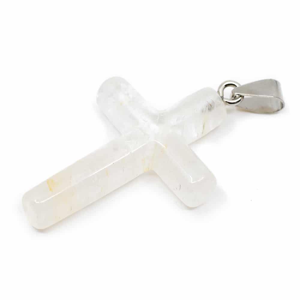 Gemstone Pendant Cross Rock Crystal (45 mm)