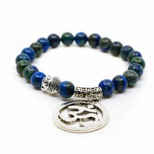Gemstone Bracelet Azurite with OHM/Buddha