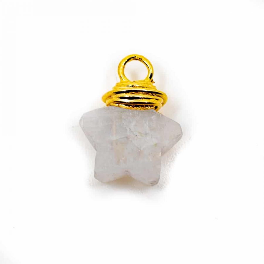 Birthstone Pendant Star June Moonstone 925 Silver (10 mm)