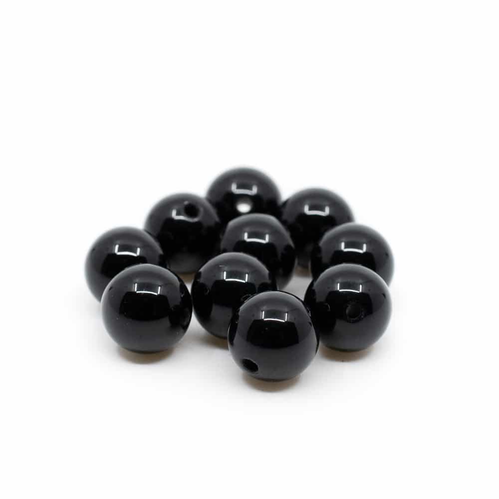 Gemstone Loose Beads Black Tourmaline - 10 pieces (8 mm)