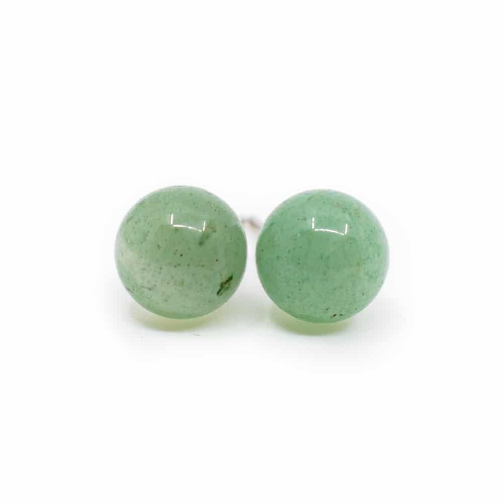 Green Aventurine Stud Earrings 925 Silver