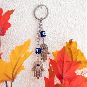 Keychain Protection Double Hamsa Hand