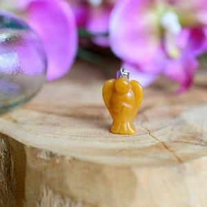 Gemstone Angel Pendant Honey Jade (20 mm)