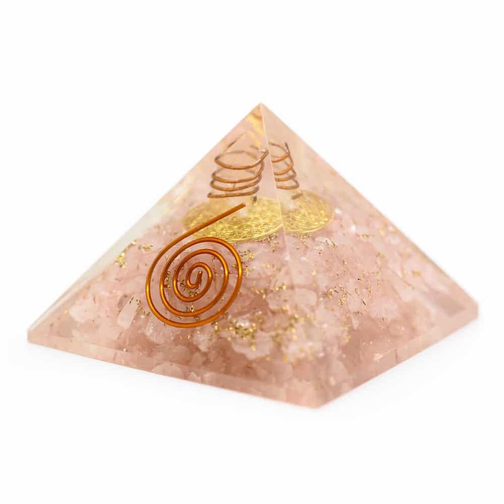 Orgonite Pyramid Rose Quartz Flower of Life (40 mm)