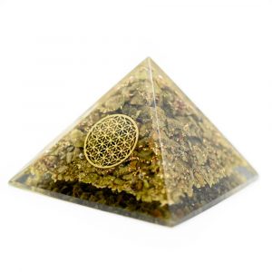 Orgonite Pyramid Epidote - Flower of Life (70 mm)