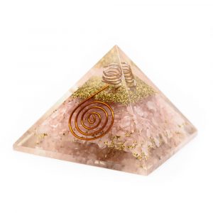 Orgone Pyramid Rose Quartz Copper Spiral (40 mm)