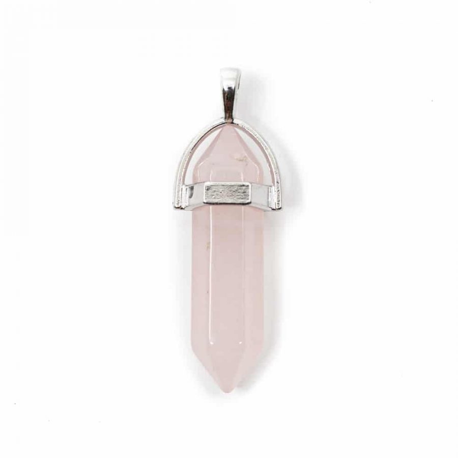 Double Terminated Pendant Rose Quartz