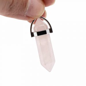 Double Terminated Pendant Rose Quartz