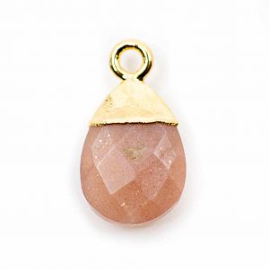 Gemstone Pendant Peach Moonstone Pear (10 mm)