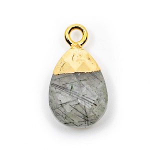 Gemstone pendant Rutile Quartz Pear-shaped (10 mm)