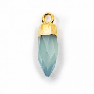 Gemstone Pendant Point Aqua Chalcedony (12 mm)