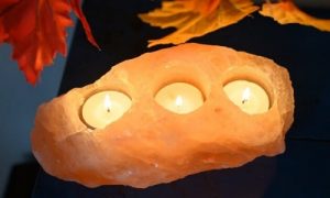 Salt Stone Tea Light Holder