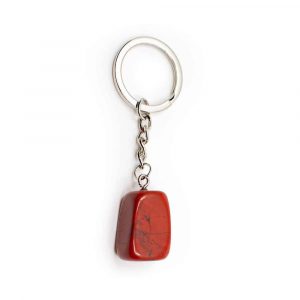 Keychain Red Jasper Silvery