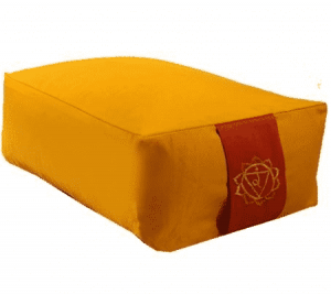Yogi and Yogini Meditation Cushion Rectangular Cotton Yellow - 3rd Chakra - 38 x 28 x 15 cm