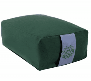 Yogi and Yogini Meditation Cushion Rectangular Cotton Green - 4th Chakra - 38 x 28 x 15 cm