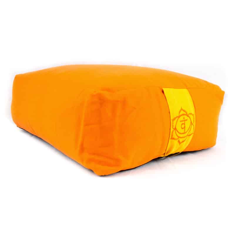 Yogi and Yogini Meditation Cushion Rectangular Cotton Orange - 2nd Chakra - 38 x 28 x 15 cm