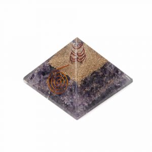 Orgonite Pyramid Amethyst - Copper Spiral (70 mm)