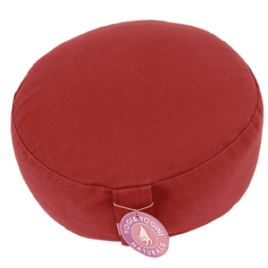 Yogi and Yogini Meditation Cushion Round Cotton Red - 33 x 17 cm