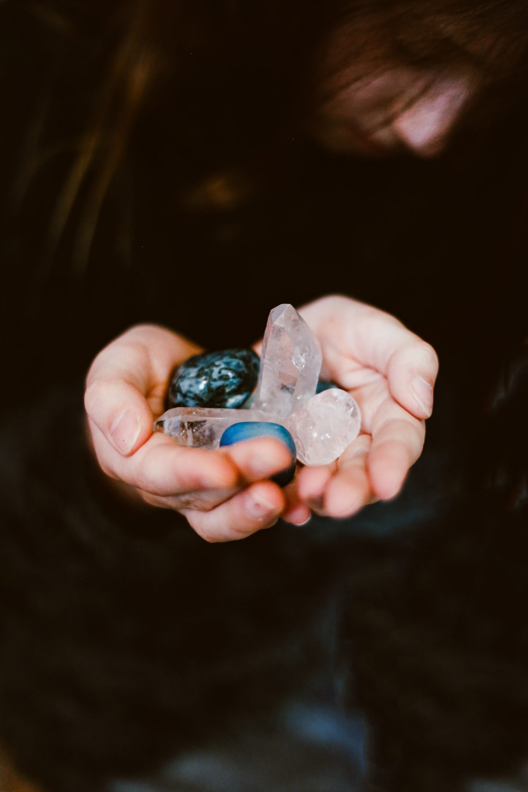 crystals in hands
