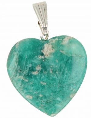 Heart Shaped Amazonite Pendant (20 mm)