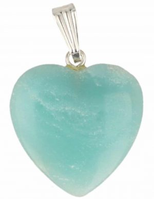 Heart Shaped Amazonite Pendant (20 mm)