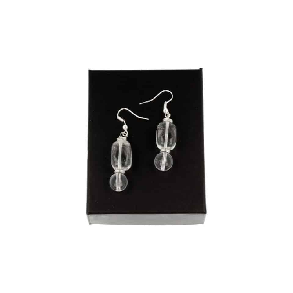 Gemstone Earrings Rock crystal in a Box