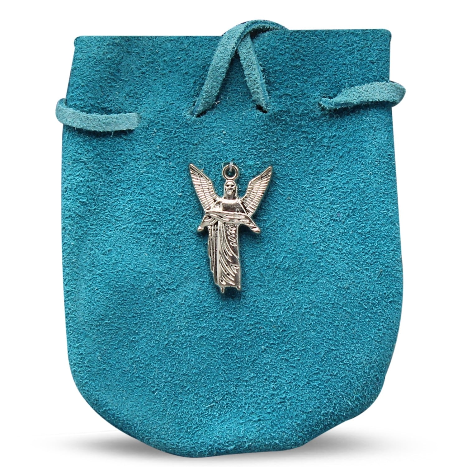 POUCH - SUEDE  ROUNDED WITH STRAP TQ GABRIEL 3.25" x 2.75"