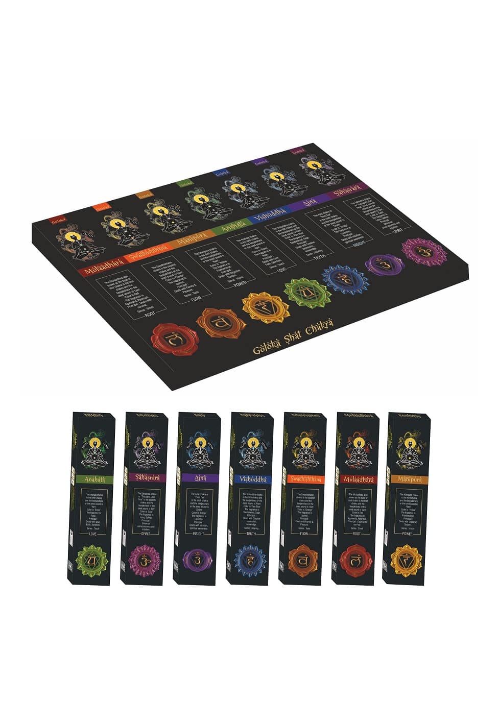 Goloka Incense Chakra (7 Packs)