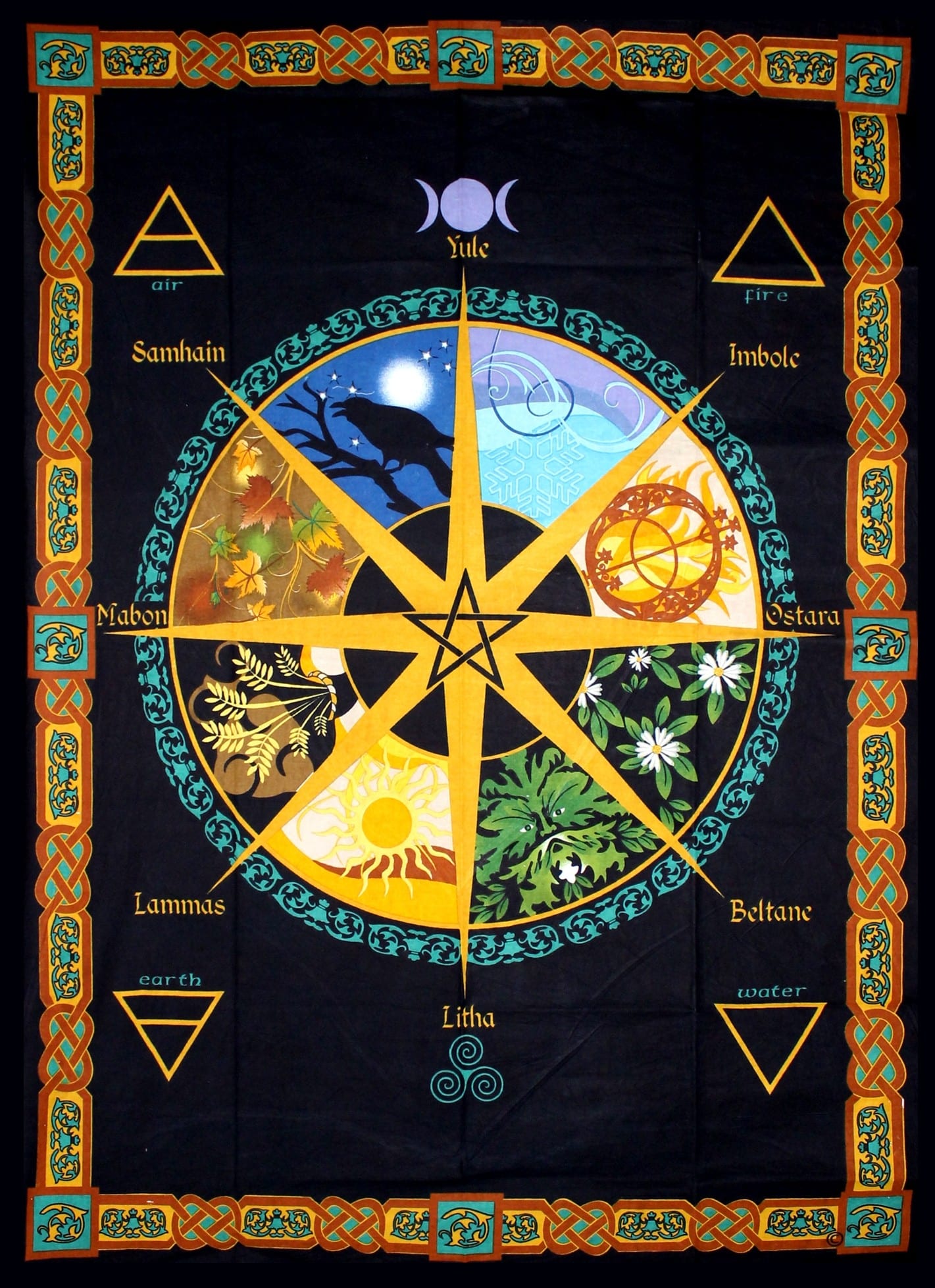 COTTON TAPESTRY  PAGAN CALENDAR W/COLOR SHEET ONLY