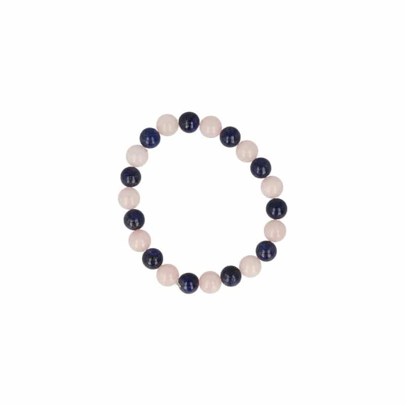 Beaded Bracelet Lapis Lazuli and Rose Quartz