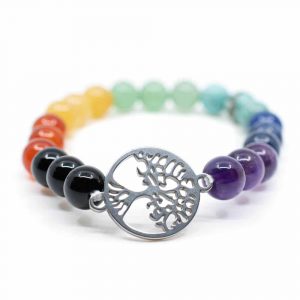 Gemstone Bracelet 7 Chakra with Tree of Life