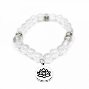 Gemstone Bracelet Rock Crystal Lotus