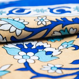 Tapestry Mandala Cotton Blue Flowers Authentic (240 x 210 cm)