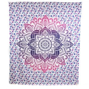 Tapestry Mandala Cotton Blue/Red Authentic (240 x 210 cm)