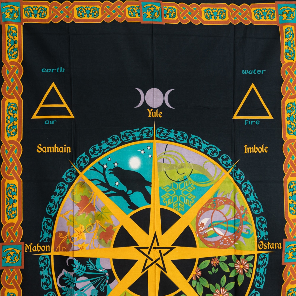 tree if life wiccan seasons chart wall tapestry