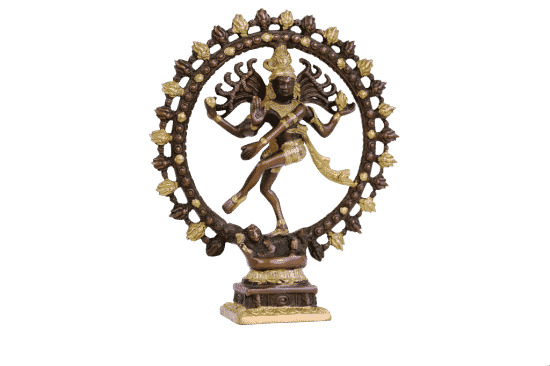 Shiva Nataraja Messing doppelter Ring 2farbig 15 cm 